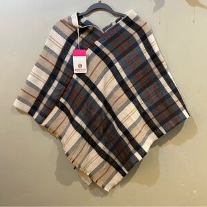 Plaid Poncho Made By Marleylilly. Women’s Size Regular. NWTS